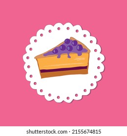 piece of cake with blueberries