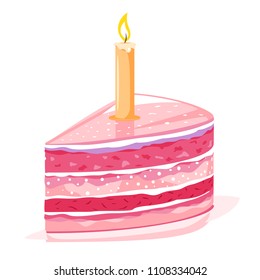Piece of Cake with Candle