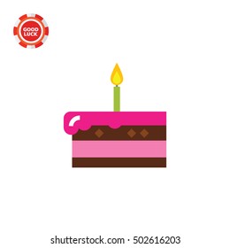 Piece of Cake with Candle Icon