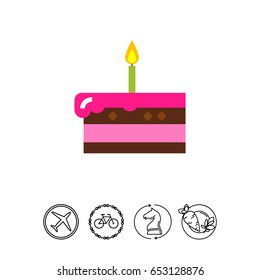 Piece of Cake with Candle Icon