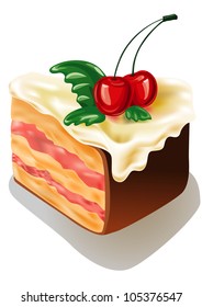 piece of cake with cherries
