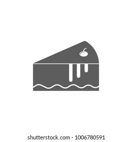 piece of cake with cherry icon. Elements of Valentine's Day icon. Premium quality graphic design icon. Simple icon for websites, web design, mobile app, info graphics on white background