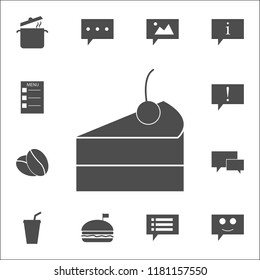 piece of cake with cherry icon. web icons universal set for web and mobile