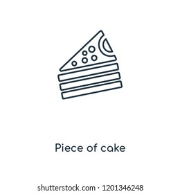 Piece of cake concept line icon. Linear Piece of cake concept outline symbol design. This simple element illustration can be used for web and mobile UI/UX.