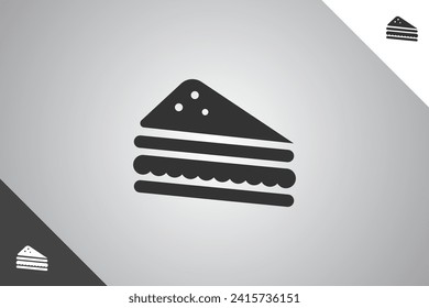 Piece of cake design element. Bakery, cakes and pastries logo identity template. Perfect logo for business related to bakery, cakes and pastries. Isolated background. Vector eps 10.