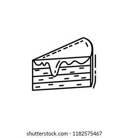 piece of cake dusk style icon. Element of birthday party in dusk style icon for mobile concept and web apps. Thin line piece of cake icon can be used for web and mobile