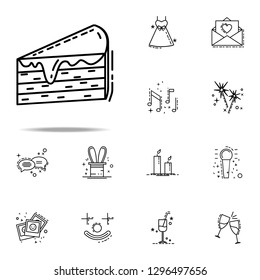 piece of cake dusk style icon. Birthday icons universal set for web and mobile