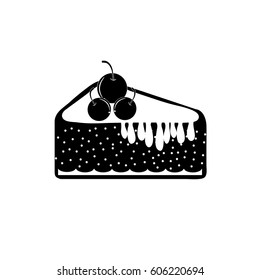 Piece Of Cake Flat Icon On White Background