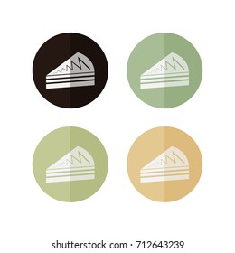 Piece of cake flat icon. flat style vector illustrations 