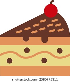 Piece Of Cake Flat Illustration Vector Design