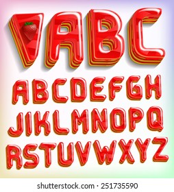 Piece of cake font, strawberry flavor