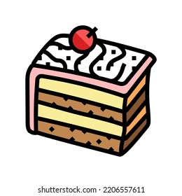 piece cake food dessert color icon vector. piece cake food dessert sign. isolated symbol illustration