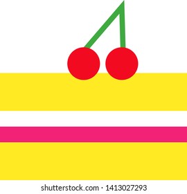 Piece of cake geometric illustration isolated on background