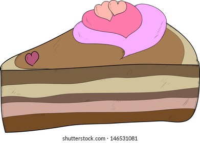 piece of cake with hearts