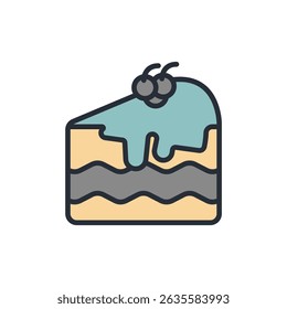 piece of cake icon collection .design style with background