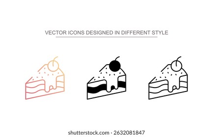 Piece of Cake icon design with white background stock illustration