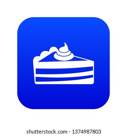 Piece of cake icon digital blue for any design isolated on white vector illustration