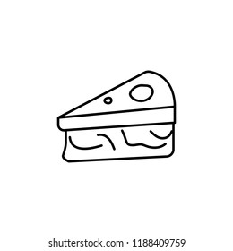 piece of cake icon. Element of fast food for mobile concept and web apps icon. Thin line icon for website design and development, app development
