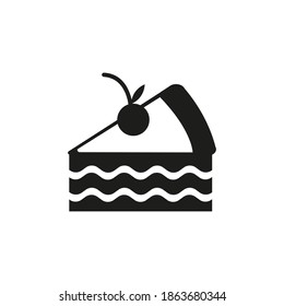 piece of cake icon element of fast food icon for mobile concept and web apps. Thin line piece of cake icon can be used for web and mobile. Premium icon on white background