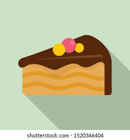 Piece of cake icon. Flat illustration of piece of cake vector icon for web design