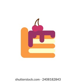 Piece of cake icon isolated. food sign. Symbol for mobile application