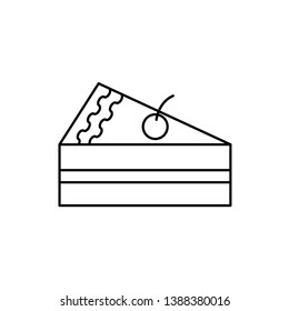 Piece of cake icon isolated on white background. Vector illustration. Sweets concept