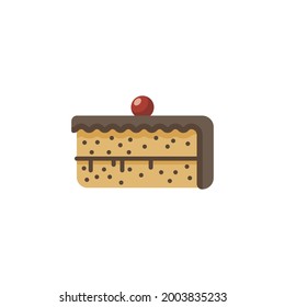 pedazo de pastel Icono aislado en fondo blanco