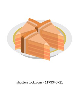 Piece of cake icon. Isometric of piece of cake vector icon for web design isolated on white background