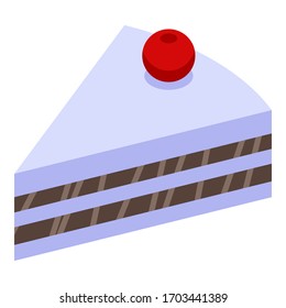 Piece of cake icon. Isometric of piece of cake vector icon for web design isolated on white background
