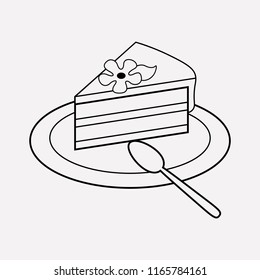 Piece of cake icon line element. Vector illustration of piece of cake icon line isolated on clean background for your web mobile app logo design.