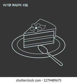 Piece of cake icon line element. Vector illustration of piece of cake icon line isolated on clean background for your web mobile app logo design.