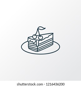 Piece of cake icon line symbol. Premium quality isolated dessert element in trendy style.