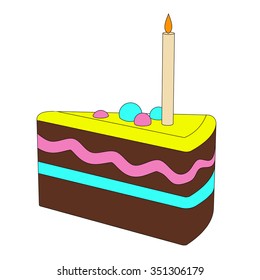 Piece of cake icon, modern flat design style, vector illustration.