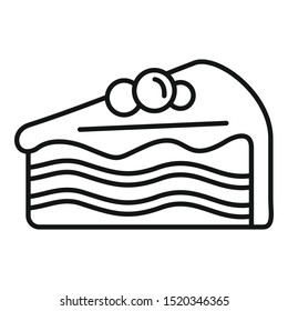 Piece cake icon. Outline piece cake vector icon for web design isolated on white background