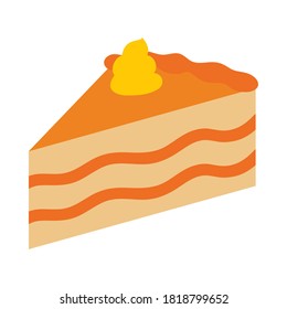 piece of cake icon over white background, flat style, vector illustration