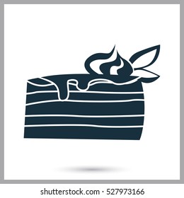 Piece of cake icon. Simple design for web and mobile