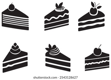 Piece of Cake Icon for Sweet Dessert Themed Designs