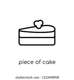 piece of cake icon. Trendy modern flat linear vector piece of cake icon on white background from thin line Christmas collection, outline vector illustration