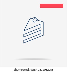 Piece of cake icon. Vector concept illustration for design.