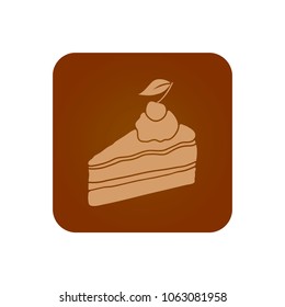 Piece of cake icons in a brown square