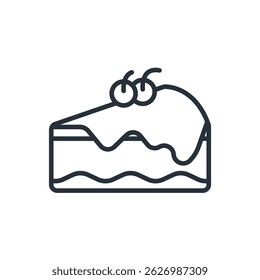 piece of cake icons isolated on White Background. Flat style design