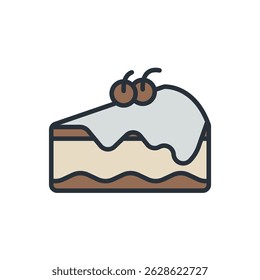 piece of cake icons isolated on White Background. Flat style design