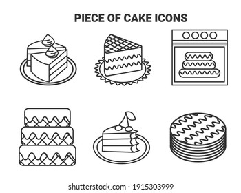 Piece of cake icons set for webdesign vector eps.10