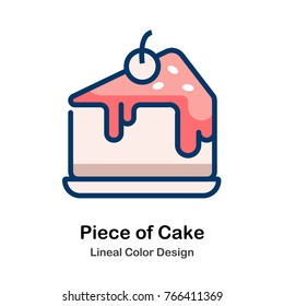 Piece Of Cake Leneal Color Vector Illustration