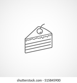 Piece Of Cake Line Icon On White Background