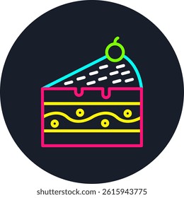 Piece Of Cake Line Multi Colour Circle