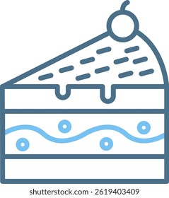Piece Of Cake Line Two Colour Icon