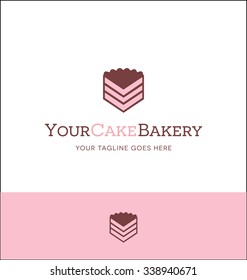 piece of cake logo for bakery or catering business