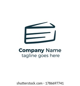 a piece of cake logo design icon vector illustration simple line