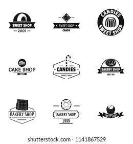 Piece of cake logo set. Simple set of 9 piece of cake vector logo for web isolated on white background